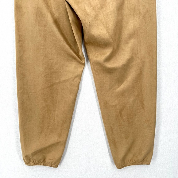ENZA COSTA Pants Womens Medium 2 Camel Tan Faux Suede Jogger Lounge Track NWOT - Picture 6 of 15